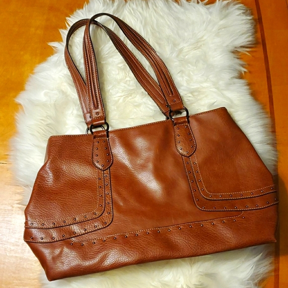 Nine West Leather Satchel - Brown - Picture 1 of 6
